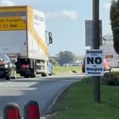 Traffic queued back from the scene of the collision at Anwick on the A153. Photo: Jayne Bond