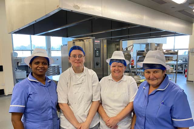 Some of the catering team at Grantham and District Hospital