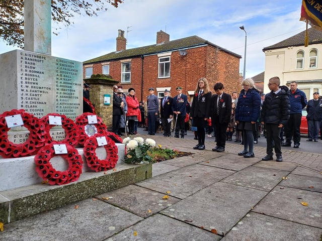 Representatives from the town's schools - De Aston and Market Rasen Primary - paid their respects