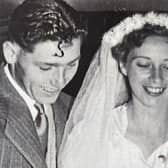 Jeff and Joyce Hand on their wedding day in 1953.