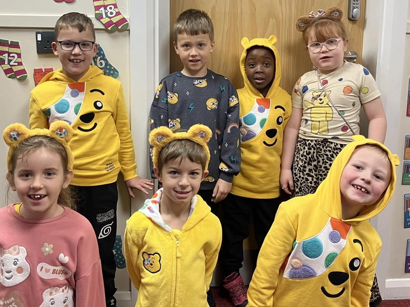 Youngsters at Boston's Staniland Academy were invited to wear something Pudsey-inspired or just something that makes them happy on this year's Children in Need Appeal Day.
