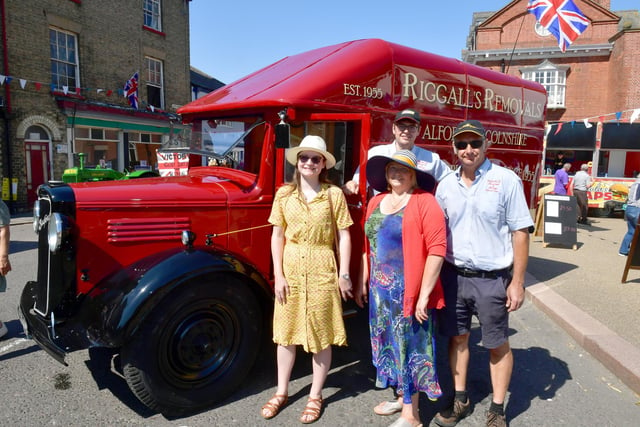 Pictured (from left) are Nicola Forrester, Judy Riggall, William Riggall, Mark Riggall, with their 1938 Bedford lorry