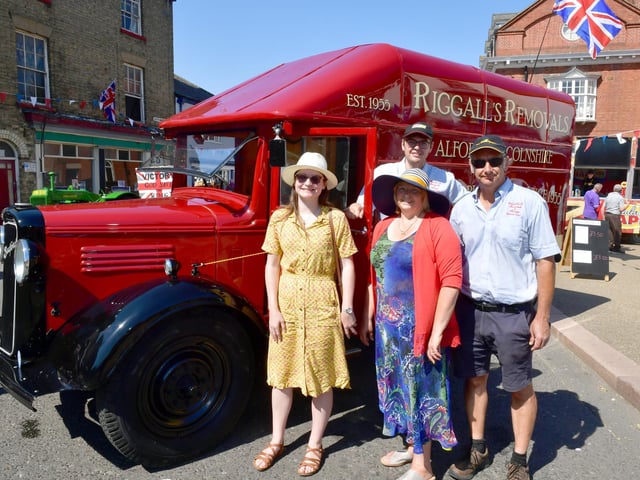 Pictured (from left) are Nicola Forrester, Judy Riggall, William Riggall, Mark Riggall, with their 1938 Bedford lorry