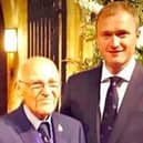 Tony Turner with Caistor Mayor Jon Wright at an event in Lincoln Cathedral ahead of his retirement from Lincolnshire County Council