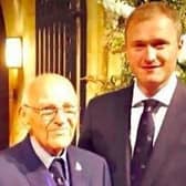 Tony Turner with Caistor Mayor Jon Wright at an event in Lincoln Cathedral ahead of his retirement from Lincolnshire County Council