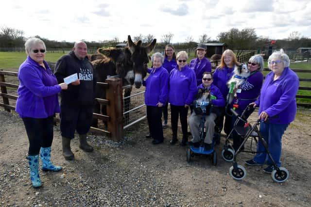 The sanctuary was grateful to receive a cheque for  £476 from the 50+ Fitness group from Mablethorpe.