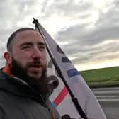 A still from Dan's Facebook live video as he walked through Wrangle.