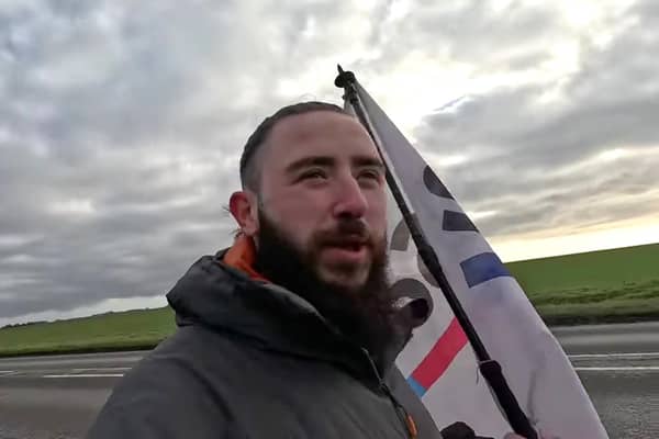 A still from Dan's Facebook live video as he walked through Wrangle.