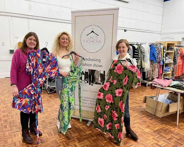 Gail Hinkins, Lucy Monsall, and Lincs Fashions's co-owner Emily Coupe at the fashion show.