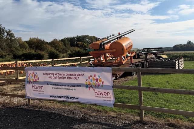 The pumpkin cannon at Bell's Pumpkin Patch.