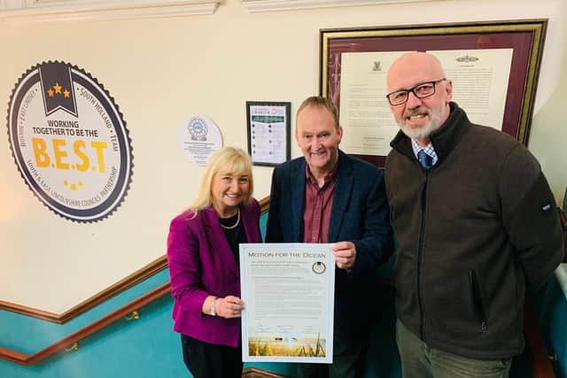 L-R: Cllr Anne Dorrian, Leader of Boston Borough Council, Cllr Nick Worth, Leader of South Holland District Council, and Cllr Craig Leyland, Leader of East Lindsey District Council
