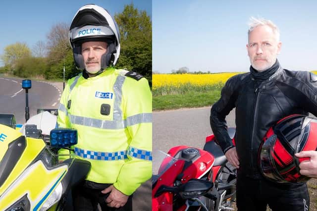 Adie Scargill, police motorcyclist in Lincolnshire.