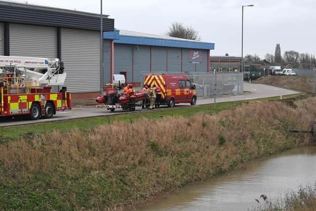 Emergency services at the scene where Mr Stolarek's body was found.