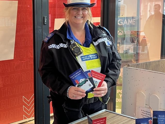 PCSO Whitwham in the Hildreds Centre in Skegness.