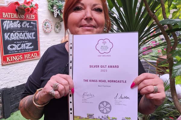Landlady Joanne Buckland of the Thatch pub received a Silver Gilt awards in East Midlands in Bloom 2023.