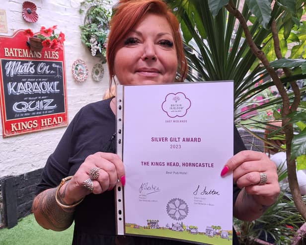 Landlady Joanne Buckland of the Thatch pub received a Silver Gilt awards in East Midlands in Bloom 2023.