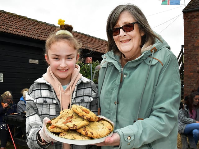 Anybone for cookies? Broghan Steadman (left) and Carol Jones.