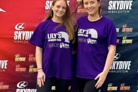 Ruby Frankish and Emily Morton about to take part in their skydive.