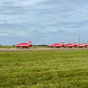 The Red Arrows put on a spectacular display for guests at the parade