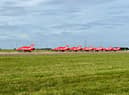 The Red Arrows put on a spectacular display for guests at the parade
