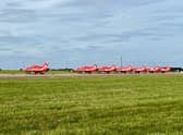 The Red Arrows put on a spectacular display for guests at the parade