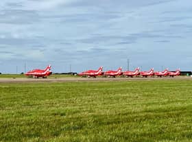 The Red Arrows put on a spectacular display for guests at the parade