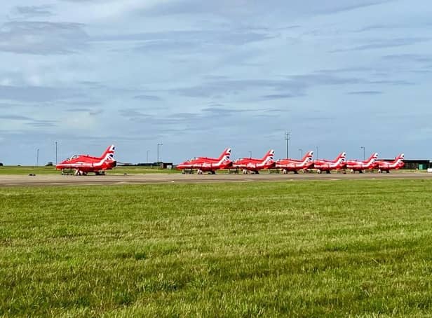 The Red Arrows put on a spectacular display for guests at the parade