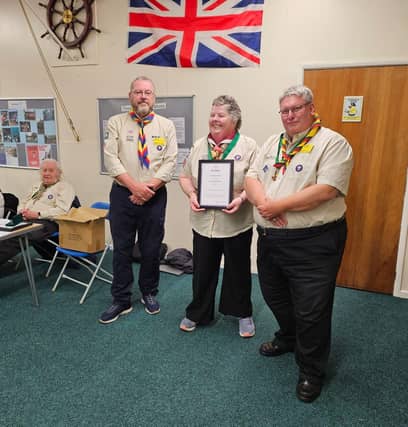 Julie with District Lead Volunteer, Bill Hurst, and Howard Nelson, County Lead Volunteer