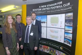 Boston United were preparing to submit a planning application for its new stadium 10 years ago. Plans for the site, which would be off the A16 in Wyberton, would include the new football stadium, as well as a sports hall and an all-weather 3G sports pitch. A number of alterations had been made to the designs following the consultation period, including increasing the size of the north stand for the home fans to make it more akin to the Town End at York Street, and changing the style of the floodlights to make them more prominent. Pictured (from left) at a consultation event in the previous November are project team members Jessica Topham, Neil Kempster, David Newton, and Richard Wilshaw.