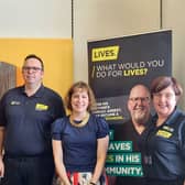 From left: Chris Cole, Director of Operations,  with Victoria Atkins MP and Nikki Cooke, LIVES Chief Executive.