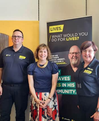 From left: Chris Cole, Director of Operations,  with Victoria Atkins MP and Nikki Cooke, LIVES Chief Executive.