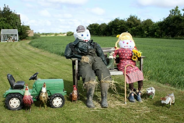 A farming-themed entry into Friskney's scarecrow competition.