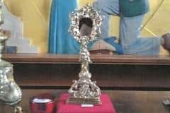 The reliquary stolen from St Nicholas' Church, Skirbeck, containing a blood relic of murdered Polish priest Jerzy Popieluzko.