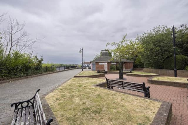 The current greenery and sitting space next to the river at Caskgate Street