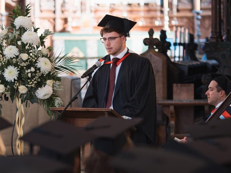 Business degree graduate Bradley Atkins, another one of the speakers on the day.