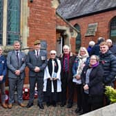 The Rev Maggie Barnes and others who attended the Remembrance Sunday service at Wragby.