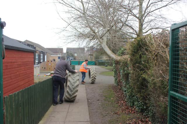 Chestnut Homes donated materials and labour to help remove the school's old shed and install the new learning space.