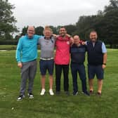 Ian Tyler, Stephen Spring, Matt Price of Brain Tumour Research, Mark Heale, and Ian Tyler at the golf day at Boston Golf Club.