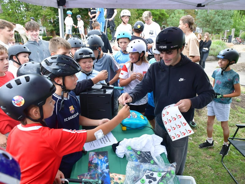 Professional scooter rider Jay Sweet, who acted as judge for the event.