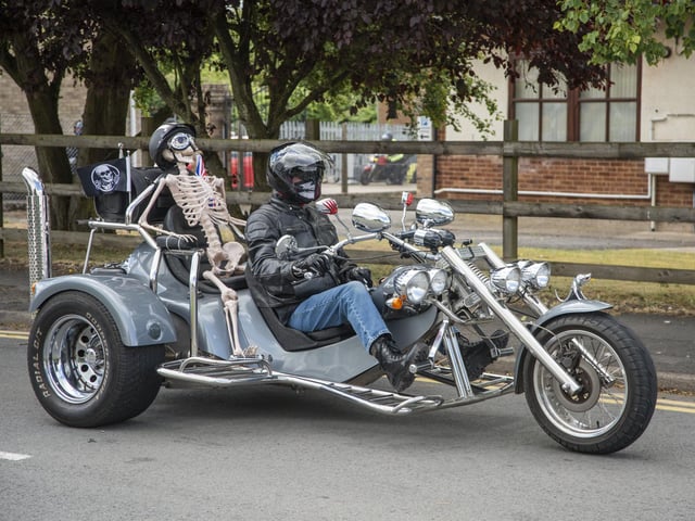 The biker convoy sets off from Caistor. Photo: Holly Parkinson