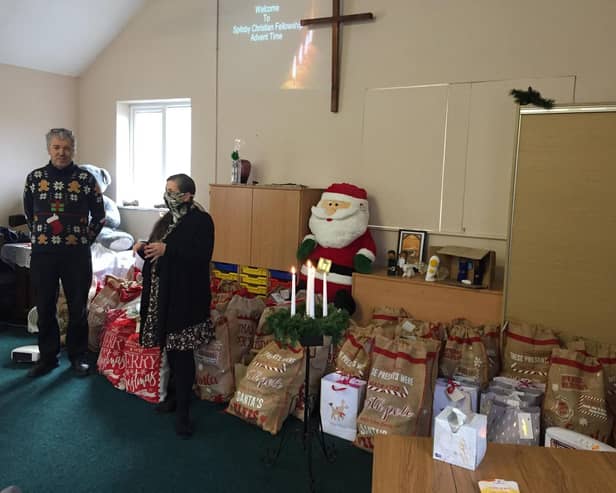 Items are being collected for Christmas stockings at Spilsby Christian Fellowship Church.