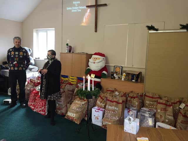 Items are being collected for Christmas stockings at Spilsby Christian Fellowship Church.