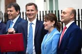Finance Minister and MP for Louth and Horncastle Victoria Atkins (second right) with Chancellor James Hunt (centre) ahead of today's Budget..