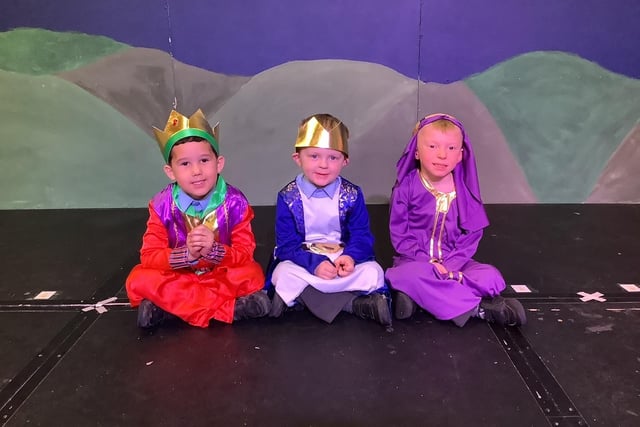 Three Kings in Sleaford's William Alvey School's Nativity play.
