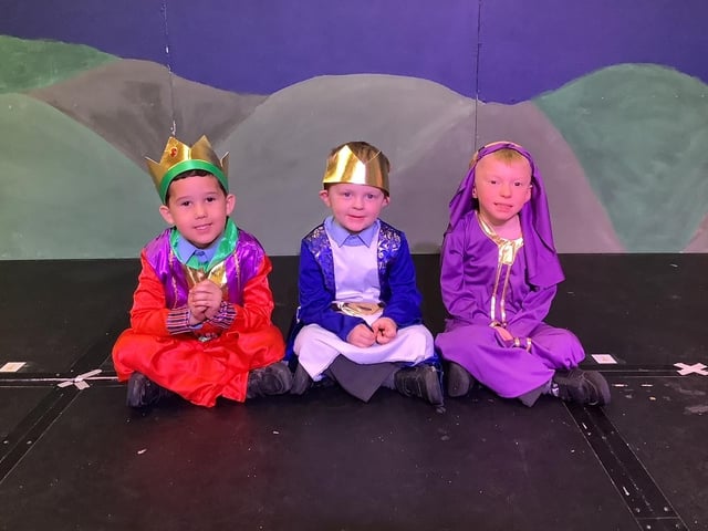 Three Kings in Sleaford's William Alvey School's Nativity play.