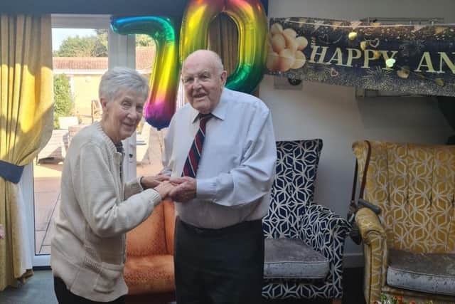 Keith and Barbara Orrey, of The Haven care home, celebrating 70 years of marriage. Picture: The Haven, Black Swan Care Group