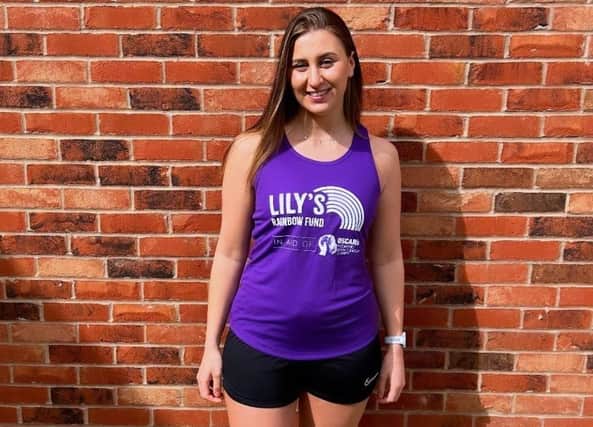 Rebecca Fox is taking part in the Belvoir Castle Half Marathon ito raise funds for Lily’s Rainbow Fund.