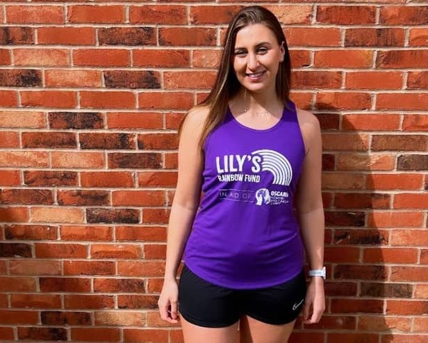 Rebecca Fox is taking part in the Belvoir Castle Half Marathon ito raise funds for Lily’s Rainbow Fund.