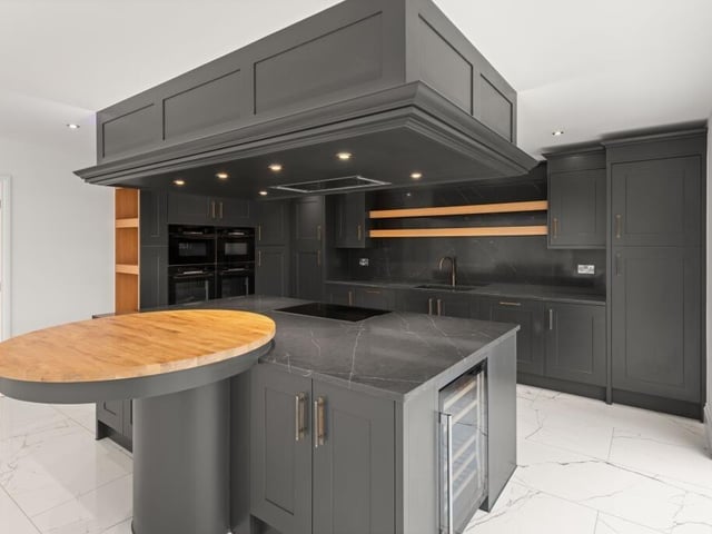The kitchen section of the open-plan kitchen and living area.