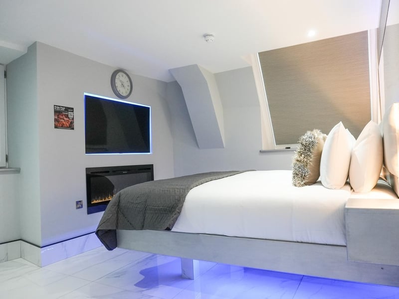 A stylist minimalist guest room